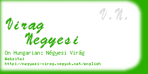 virag negyesi business card